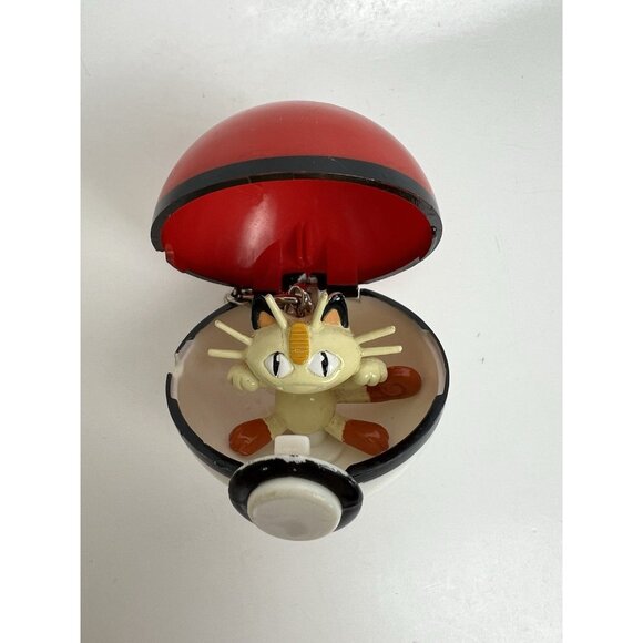 Vintage 1999 Basic Fun Nintendo Pokemon Meowth Pokeball Keychain - Picture 8 of 8